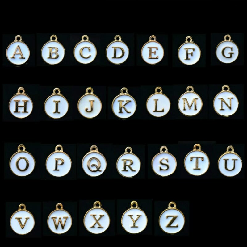 10pcs Enamel Letter Charms Pendant Enamel Charmcapital Etsy