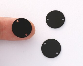 10pcs Black Plated Round Charm, Round Disc Charms, Earring Findings, Jewelry Making, Diy Material, Jewelry Supplies