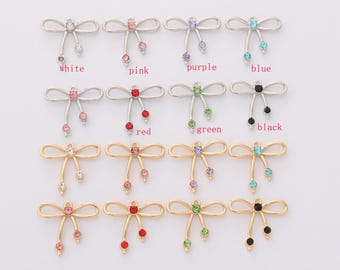10pcs Alloy Charm, Matt Gold bow-knot Connector, Link, Jewelry making, diy Material