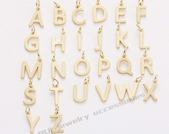 5PCS Real gold plated letter charm,Gold Initial Charm,Vermeil Letter Pendant,Gold Initial Charms,A-Z letter set