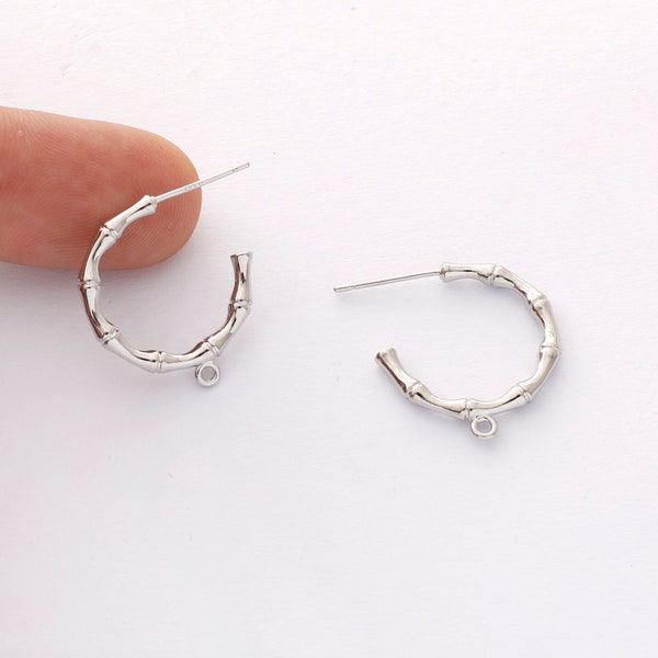 6PCS High Quality Platinum Plated Brass Earring Posts, Earring Stud, Hoop Earrings, Huggie Earring, Earrings Accessories, Nickel-free