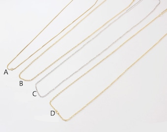 3PCS. Real Gold Plated Cable Link Chain With Lobster Clasp,Dainty Necklace,1MM Chain, Brass Cable necklace