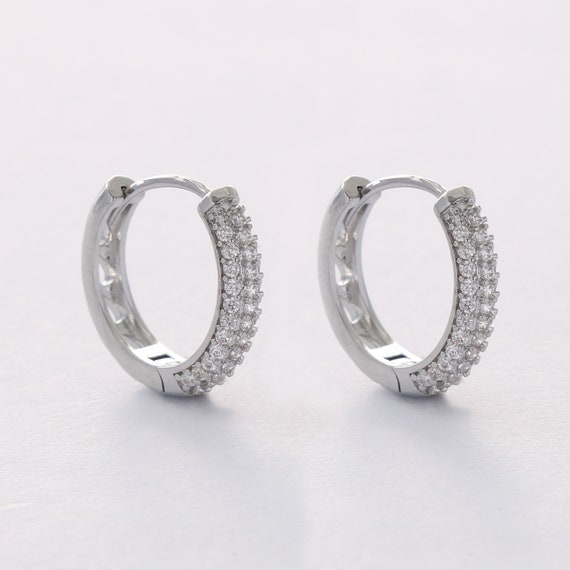 6pcs Platinum Plated Zircon Leverback Earrings,French Clip Earrings,Ear Hook,Small Hoop Earrings,Minimalist Huggie Hoops
