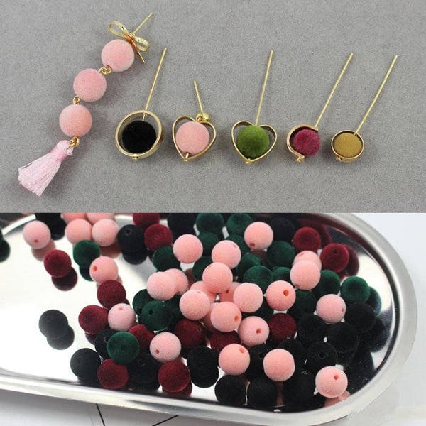 10pcs Fur Ball Charm Pom Pom Charms Pom Pom Earrings Necklace Pendant Small Pom pom DIY Jewelry Accessories Findings Pom Jewelry Supplies