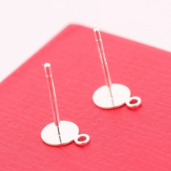 QA 20 stks/partij 3-8mm 925 Sterling Zilver Blank Post Oorbel Studs Base Pins Oorbel Plug Oor Terug Voor DIY Sieraden Maken Bevindingen Y908 (Kleur: 8mm Flat Pad