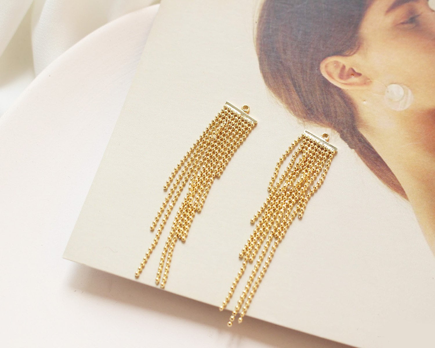 4PCS. 18k Real Gold Plated Tassel Charm Long Metal Tassels Etsy Australia