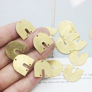 10pcs Raw Brass U Shape Charm, Geometry Charms, Earring Findings, U Shape Connector, Jewelry Making, Diy Material, Jewelry Supplies