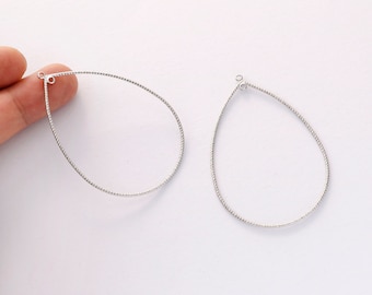 10PCS. Véritable breloque en forme de goutte plaquée or, pendentif en forme de larme creuse, découverte en laiton, matériel de bricolage pour bijoux de boucle d'oreille