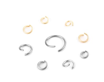 Bulk 200 pcs 4MM/5MM/6MM/8MM 18K Gold Plated Stainless Steel Jump Ring,18Gauge/ 22Gauge,Stainless Steel Ring,Open Jump Ring
