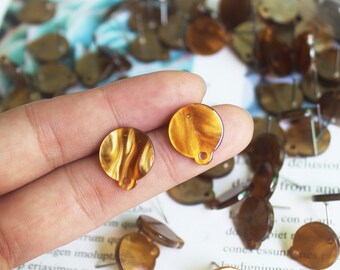 10pcs 14mm Round Acetate Celluloid Earring Ear Stud Cellulose Acetate Colorful Charm Diy Jewelry Accessories Craft Supplies