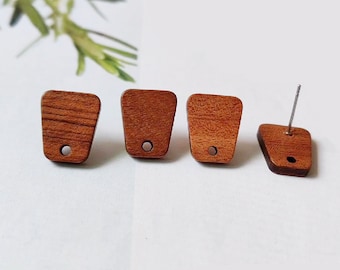 10pcs Trapezoid Wood Earrings, Ear Wire, Earrings Post, Bar Wood Earrings Studs,Diy Jewelry Accessories Craft Supplies