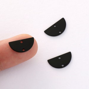 10pcs Black Plated Semicircle Charm, Geometry Charms, Earring Findings, U Shape Connector, Jewelry Making, Diy Material, Jewelry Supplies