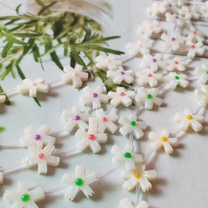 6PCS Natural Freshwater Shells Charm, 12mm White Daisy Shell Bead, Daisy Flower Bead