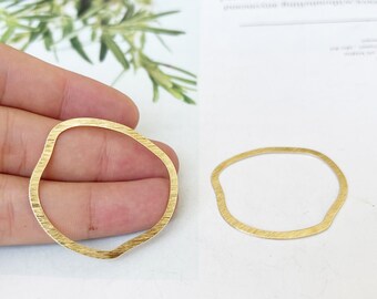 10pcs Raw Brass Circle Charm, Geometry Charms, Earring Findings, Jewelry Making, Diy Material, Jewelry Supplies