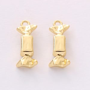Thick Gold Color Candy Pendant, Minimalist Sweet Jewelry Charm, Candy Charm Bracelet Necklace for Necklace Earring Jewelry Making