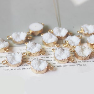 Connecteurs Sucre Druzy Or – Lot De 10, Forme Ronde, Faits Main, Inde