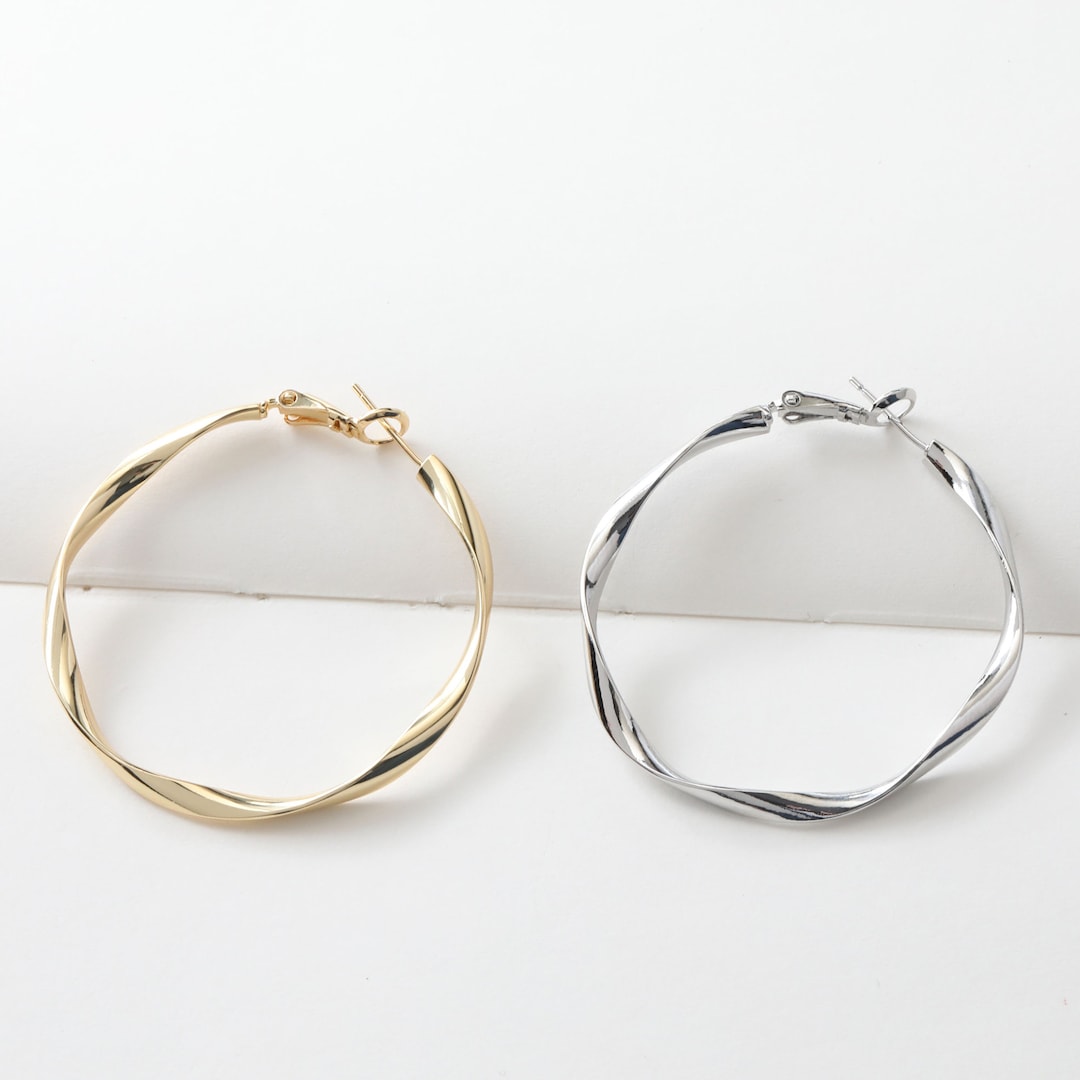 6pcs Wine Glass Charm Hoops 35mm/40mm/45mm/50mm Circle Ear Hoop Wine