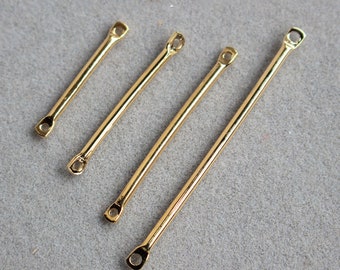 10pcs Double Sided Eye Pins 20mm/25mm/30mm/41mm Gold Plated over Stainless Steel eyepin