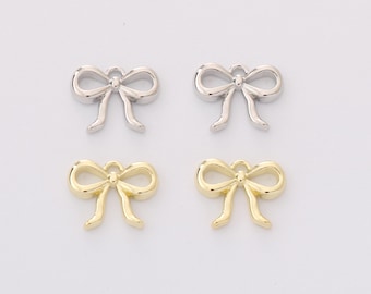 10pcs Alloy Charm, Bow Pendant, Tiny Mini Bow Charm, Jewelry making, diy Material