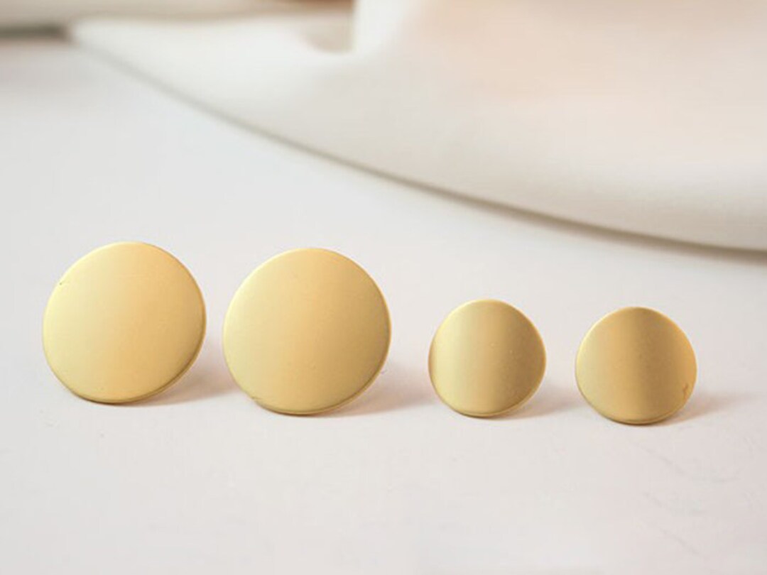 10PC High Quality Matt Gold Plated Brass Round Circle Earring Ear Stud ...