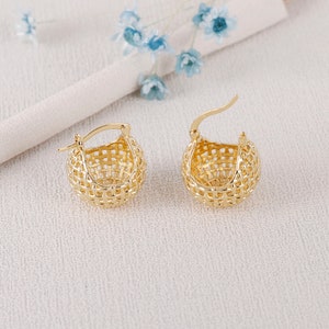 4Pcs 18K Gold Plated Ball Earrings,Round Stud Earring,Gold Ball Earrings,Trend Earrings