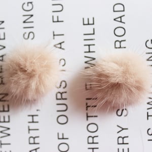 5PC 4cm Mink furry Pompom Charm Pendant Fur Ball Charm Pom Pom Charms Paste Pom Jewelry Supplies