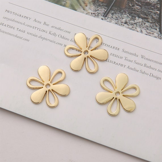 10pcs Alloy Hollow Flower Charm, Flower Pendant, Jewelry Making, DIY Material