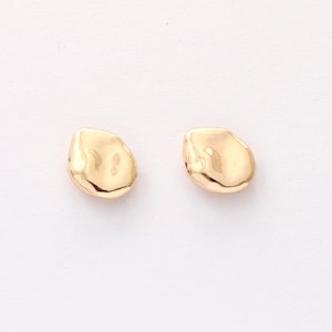 10 Stück Echt Gold überzogene Alien Perle, Metall Spacer Perlen, Sparkle Bead Charm Anhänger, Ohrringe Schmuck Handwerk Charm Making