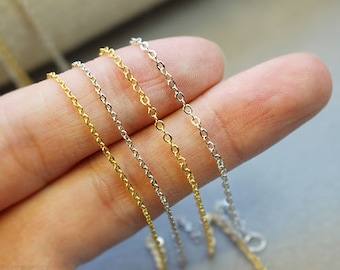 3.2 feet. Flat Cable Chain,Loose,18K Gold Plated Brass Chain,Tiny Flat Soldered Necklace Wholesale Cable Chain, Bulk Chain