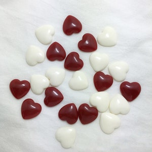 20pcs Acrylic Cabochon Charm Pendant Heart Shape Cabochon 18*19MM Cab Beads Acrylic Marbled Flatback Cream-Colored Cabochon