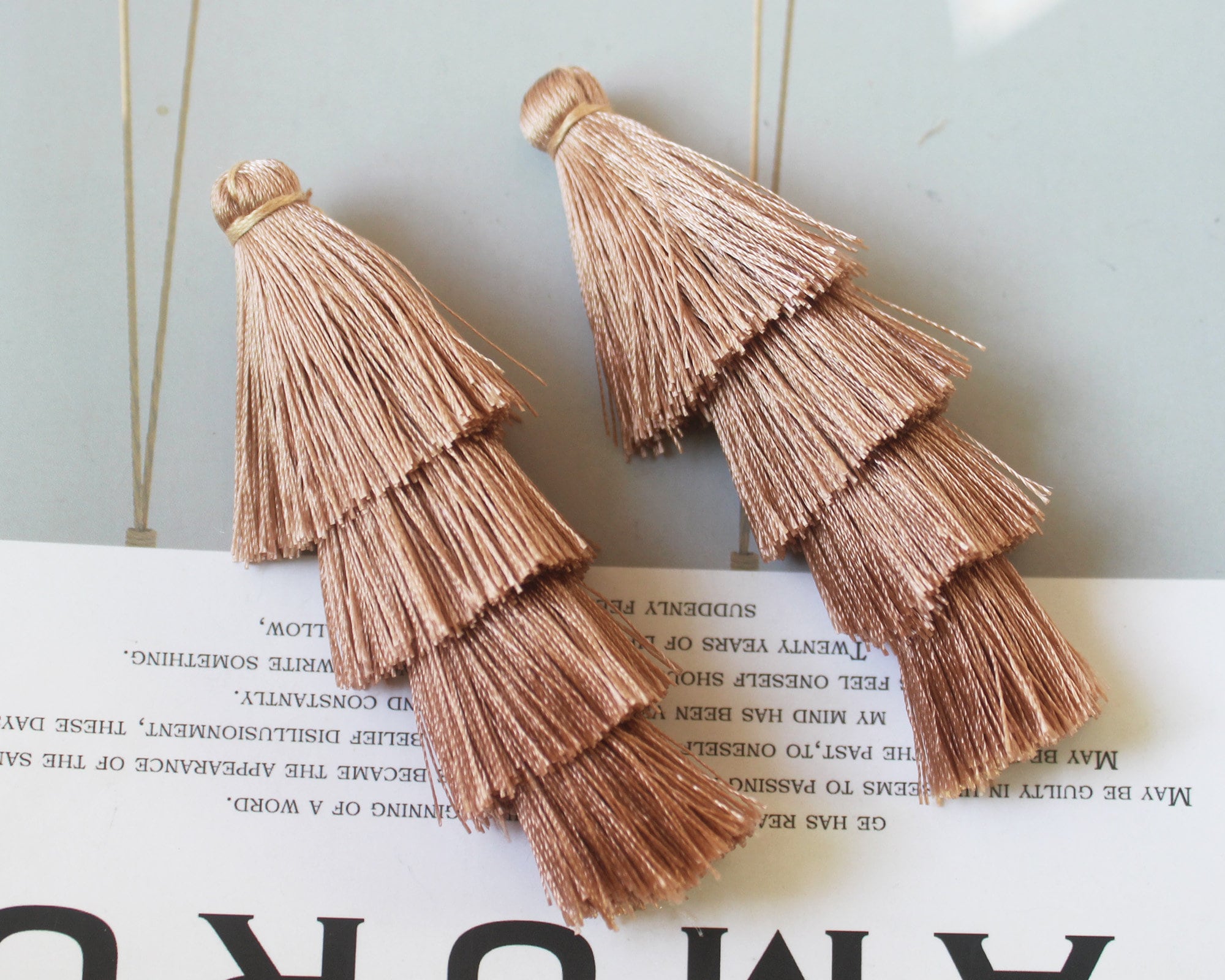 2pcs Stacked Tassels Silky Tassels Silk Thread Tassels Etsy