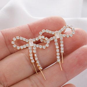 2PCS Real Gold Plated Bowknot Earrings,Bow Post Earrings, Earrings Stud, Jewelry Making Material, Crafts Supplies, Earrings diy