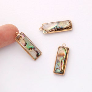 10PCS Clear Epoxy Resin Rectangle Pendant, Resin Pendant, Rectangle Shell Charm, Glitter Resin Charm, Drop Dangle, Earring Supplies