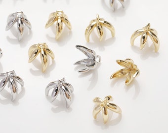 10pcs Real Gold Pendant Pinch Bail Connector for Necklace Earrings Jewelry Craft Charm Making