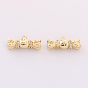 Thick Gold Color Candy Pendant, Minimalist Sweet Jewelry Charm, Candy Charm Bracelet Necklace for Necklace Earring Jewelry Making