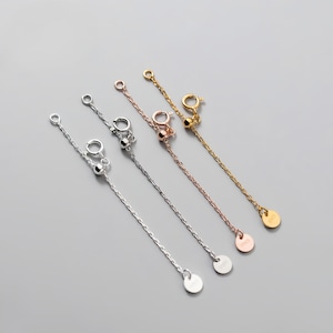 2pcs Sterling Silver Chain Extensions, Extender Chains, 925 Silver Necklace Extender, Bracelet Extender, 60MM