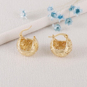 4Pcs 18K Gold Plated Ball Earrings,Round Stud Earring,Gold Ball Earrings,Trend Earrings
