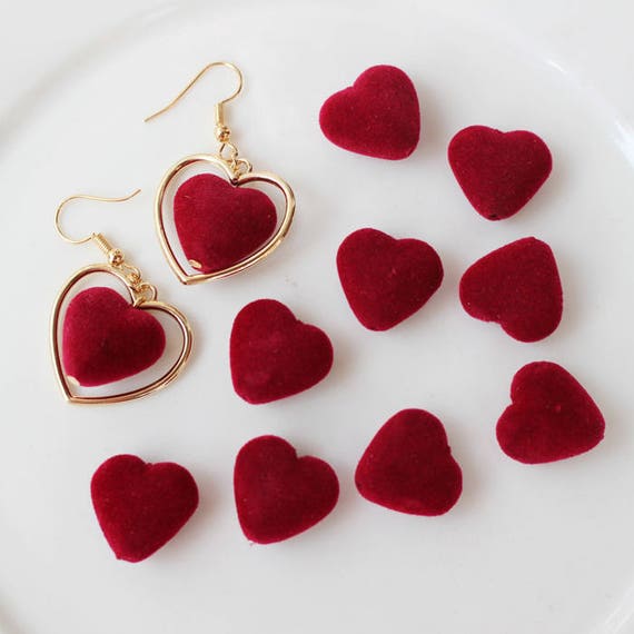 High Quality Plush Heart Double Hole Straight Hole Beads Diy