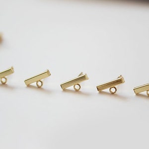 10pcs Real 18K Gold Plated Bar earrings,Ear Stud, Metal Post Earrings,Designer jewelry Finding, Earring diy image 2