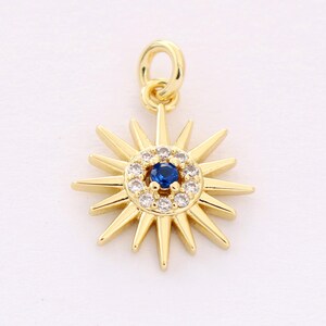 Real Gold Plated Sun Charm , Sun & Moon,Bracelet Necklace Pendant, Sunflower Charm,Necklaces Earring Pendant, Jewelry accessories