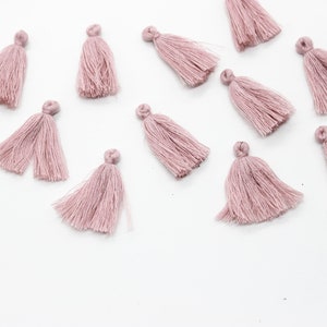 10pcs 3CM Dirty Pink Cotton Thread Tassels, Mini Tassels, Wholesale Cotton Tassels, Tassels Charm
