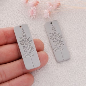 6 Stück Prägemuster Rechteck Polymer Clay Charm Bunte Polymer Clay Anhänger Handgemachte Ohrring Herstellung