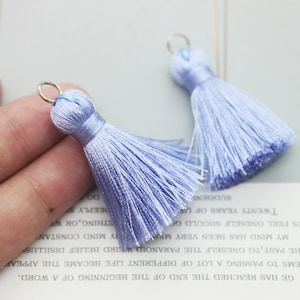 10pcs silk tassels,tiny silk tassels,40mm Violet silky thread tassels,mini tassels,tassels charm for jewelry making,Wholesale tassels