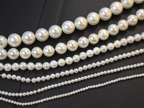 40PCS. 2MM/3MM/4MM/6MM/7MM/10MM/12MM Shell Pearl Beads ,round Loose Beads,  Imitation Pearl, Fake Pearls 