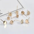 18K Gold Plated 6MM Round Earrings w/ Ring,Round Stud Earring,Gold Ball Earrings,Trend Earrings,Earring Attachment