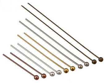 Bulk 200pcs. 20MM/25MM/30MM/40MM/50MM ball pin 25 gauge silver tone ball pin finding Bronze/copper/gunmetal/gold/silver/rhodium