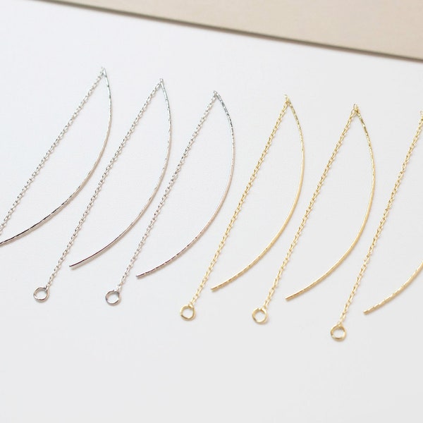 4PCS 18k Gold Plated Threader Earring,Long Ear Thread Earring, Edgy Earrings,Multiple Double Piercing,Minimal Earrings, Chain Earrings