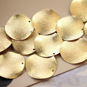 10pcs Gold Plated Round Circle Charm Pendant Brass Coin Disc Drop Dangle Earring Finding 25MM/25MM CIRCLE