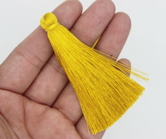 50 Pompons Dorés En Soie - Mini Glands Décoratifs Faits Main Pour Bricolage Et Cadeaux
