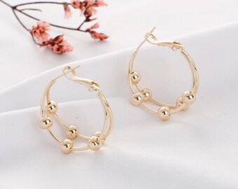 6 stks echt verguld wijnglas charm hoops, cirkel oorring, wijn charme ringen oorbellen hoops, wijn glas charme ringen, kralen hoepels